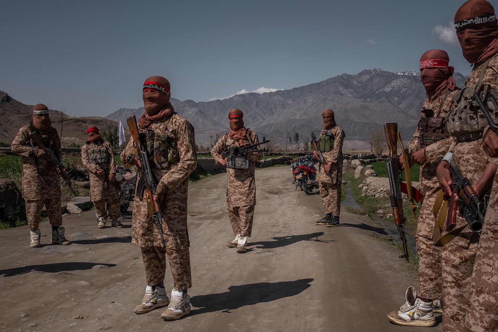 Members of a Taliban Red Unit, an elite force, in the Alingar District of Laghman Province in Afghanistan, March 13, 2020. (Jim Huylebroek/The New York Times)